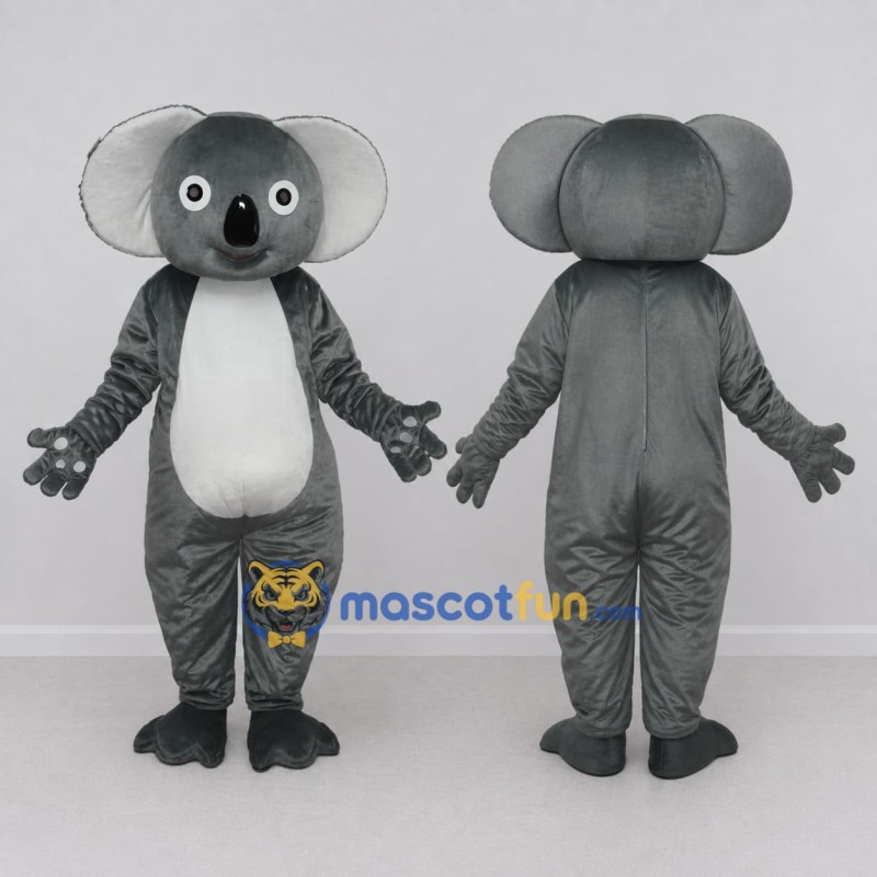 Custom Gray and White Koala Mascot Costume Adult Full Body Suit for Wildlife Events