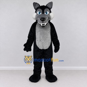Custom Black and Gray Wolf Mascot Costume Adult Full Body Suit for Sports Events Custom Black and Gray Wolf Mascot Costume Adult Full Body Suit for Sports Events