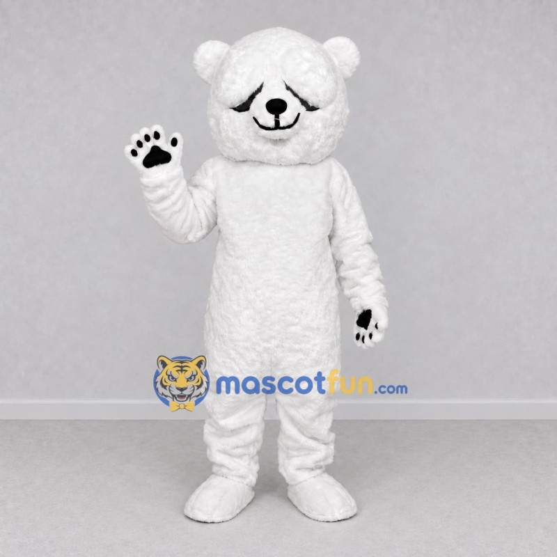 Custom White Teddy Bear Mascot Costume Adult Full Body Suit for Community Events Custom White Teddy Bear Mascot Costume Adult Full Body Suit for Community Events