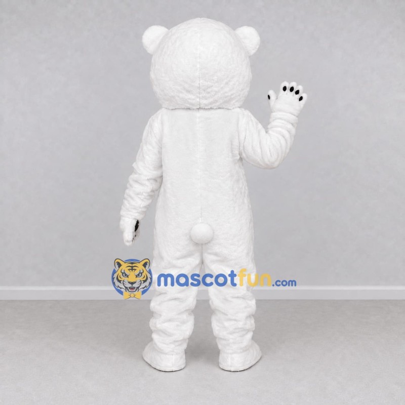 Custom White Teddy Bear Mascot Costume Adult Full Body Suit for Community Events Custom White Teddy Bear Mascot Costume Adult Full Body Suit for Community Events