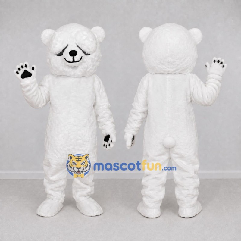 Custom White Teddy Bear Mascot Costume Adult Full Body Suit for Community Events Custom White Teddy Bear Mascot Costume Adult Full Body Suit for Community Events