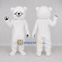 Custom White Teddy Bear Mascot Costume Adult Full Body Suit for Community Events