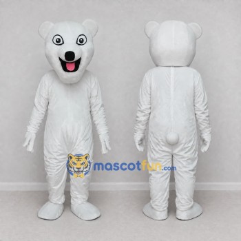 Custom White Polar Bear Mascot Costume Adult Full Body Suit for Winter Events