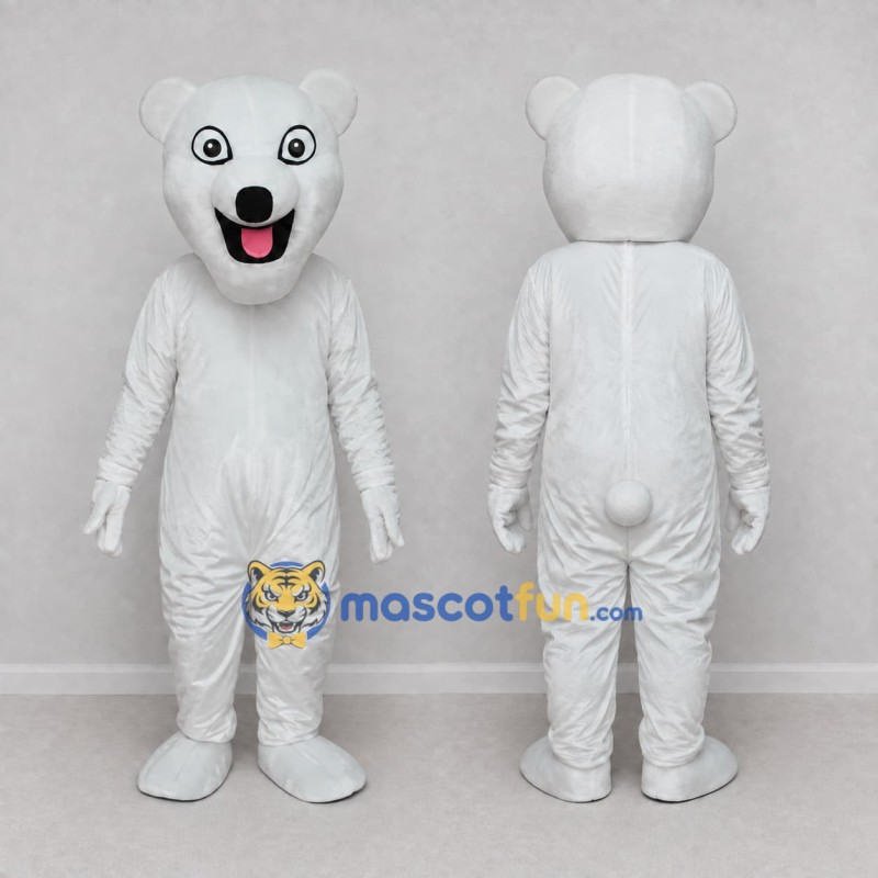 Custom White Polar Bear Mascot Costume Adult Full Body Suit for Winter Events Custom White Polar Bear Mascot Costume Adult Full Body Suit for Winter Events