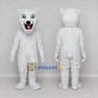 Custom White Polar Bear Mascot Costume Adult Full Body Suit for Winter Events