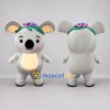 Custom Gray and Yellow Koala with a Flower Crown Mascot Costume Adult Full Body Suit for Garden Events Custom Gray and Yellow Koala with a Flower Crown Mascot Costume Adult Full Body Suit for Garden Events