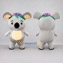 Custom Gray and Yellow Koala with a Flower Crown Mascot Costume Adult Full Body Suit for Garden Events