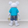 Custom Gray and Blue Mouse in a T-Shirt and Shorts Mascot Costume Adult Full Body Suit for School Events Custom Gray and Blue Mouse in a T-Shirt and Shorts Mascot Costume Adult Full Body Suit for School Events