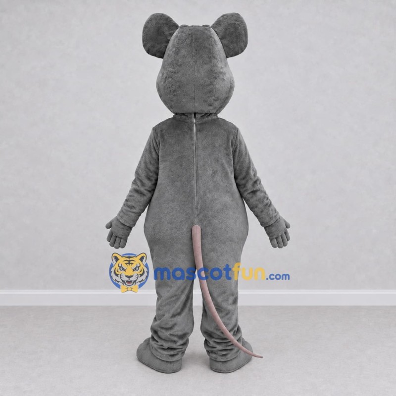 Custom Gray and White Rat Character Mascot Costume Adult Full Body Suit for Community Events