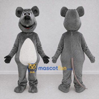 Custom Gray and White Rat Character Mascot Costume Adult Full Body Suit for Community Events