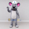 Custom Gray and White Mouse in a White Cap Mascot Costume Adult Full Body Suit for School Events Custom Gray and White Mouse in a White Cap Mascot Costume Adult Full Body Suit for School Events