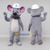 Custom Gray and White Mouse in a White Cap Mascot Costume Adult Full Body Suit for School Events Custom Gray and White Mouse in a White Cap Mascot Costume Adult Full Body Suit for School Events