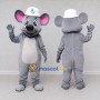 Custom Gray and White Mouse in a White Cap Mascot Costume Adult Full Body Suit for School Events