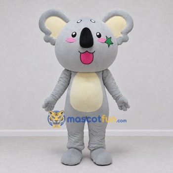 Custom Gray and Yellow Koala Character Mascot Costume Adult Full Body Suit for Community Events