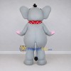 Custom Gray and Pink Elephant with a Polka Dot Scarf Mascot Costume Adult Full Body Suit for School Events