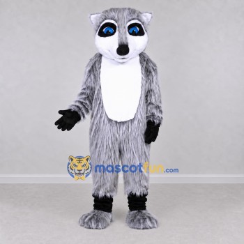 Custom Gray and White Ring-Tailed Lemur Mascot Costume Adult Full Body Suit for Wildlife Events