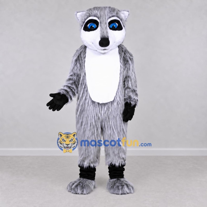 Custom Gray and White Ring-Tailed Lemur Mascot Costume Adult Full Body Suit for Wildlife Events Custom Gray and White Ring-Tailed Lemur Mascot Costume Adult Full Body Suit for Wildlife Events