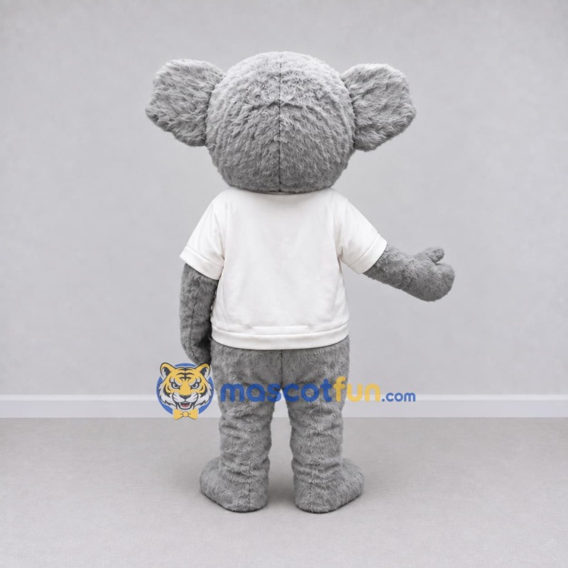 Custom Gray and White Koala in a T-Shirt Mascot Costume Adult Full Body Suit for School Events Custom Gray and White Koala in a T-Shirt Mascot Costume Adult Full Body Suit for School Events
