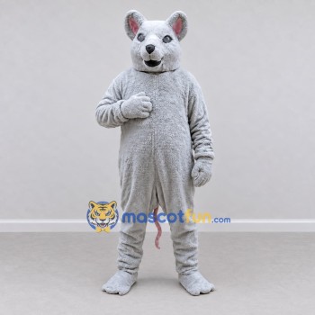 Custom Light Gray Mouse Mascot Costume Adult Full Body Suit for Community Events Custom Light Gray Mouse Mascot Costume Adult Full Body Suit for Community Events