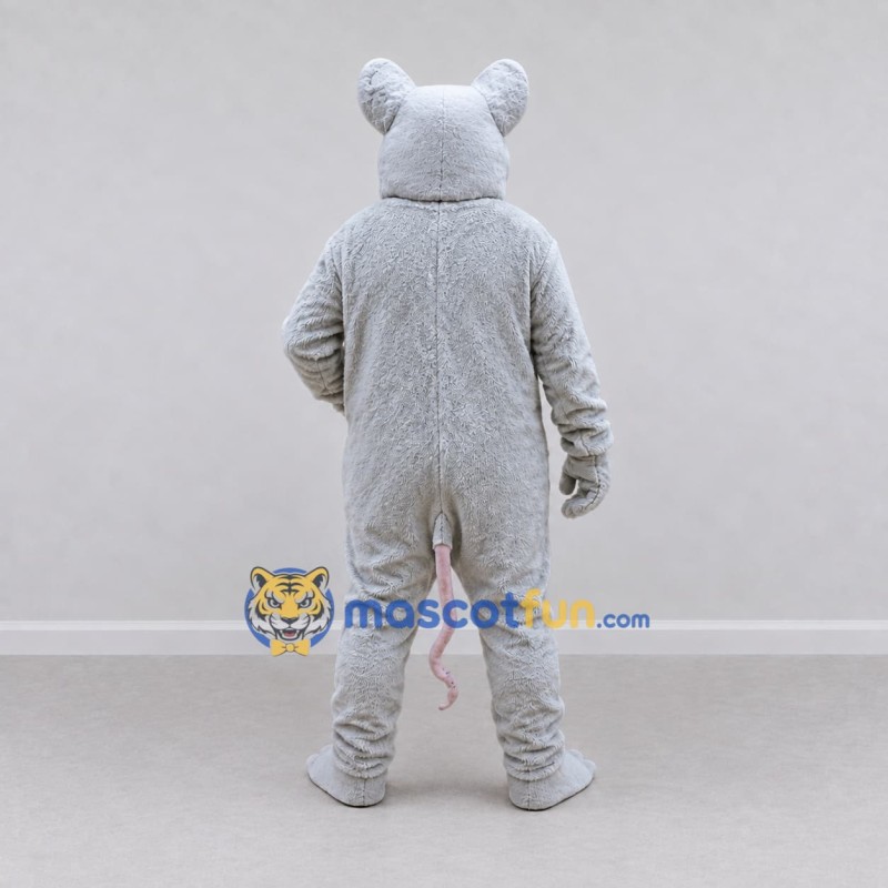 Custom Light Gray Mouse Mascot Costume Adult Full Body Suit for Community Events Custom Light Gray Mouse Mascot Costume Adult Full Body Suit for Community Events