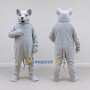 Custom Light Gray Mouse Mascot Costume Adult Full Body Suit for Community Events