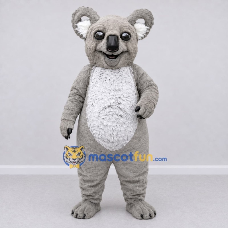 Custom Gray and White Koala Mascot Costume Adult Full Body Suit for Wildlife Events