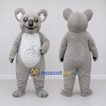 Custom Gray and White Koala Mascot Costume Adult Full Body Suit for Wildlife Events