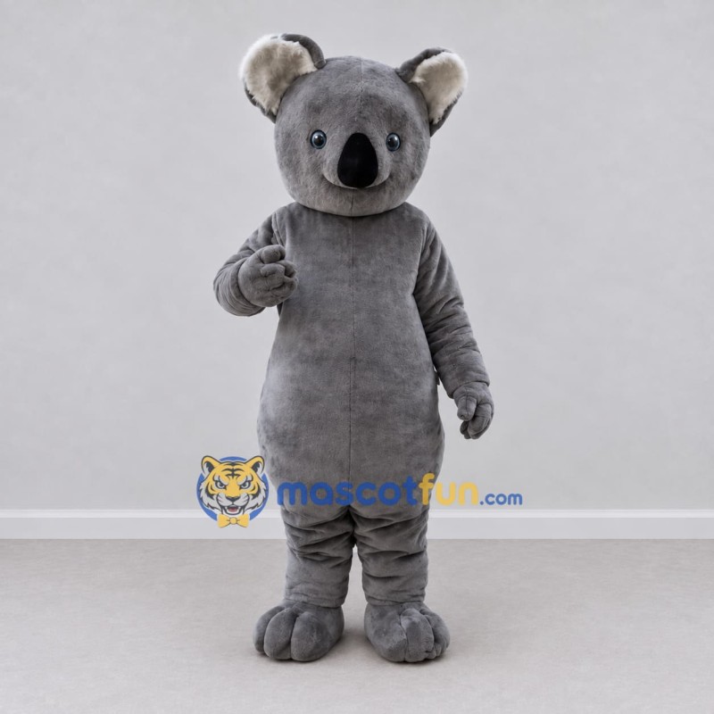 Custom Dark Gray Koala Mascot Costume Adult Full Body Suit for Wildlife Events