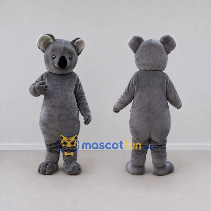 Custom Dark Gray Koala Mascot Costume Adult Full Body Suit for Wildlife Events