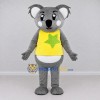 Custom Gray and Yellow Koala in a Star Shirt Mascot Costume Adult Full Body Suit for School Events Custom Gray and Yellow Koala in a Star Shirt Mascot Costume Adult Full Body Suit for School Events