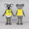 Custom Gray and Yellow Koala in a Star Shirt Mascot Costume Adult Full Body Suit for School Events Custom Gray and Yellow Koala in a Star Shirt Mascot Costume Adult Full Body Suit for School Events