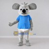 Custom Gray and Blue Koala in a T-Shirt Mascot Costume Adult Full Body Suit for School Events Custom Gray and Blue Koala in a T-Shirt Mascot Costume Adult Full Body Suit for School Events