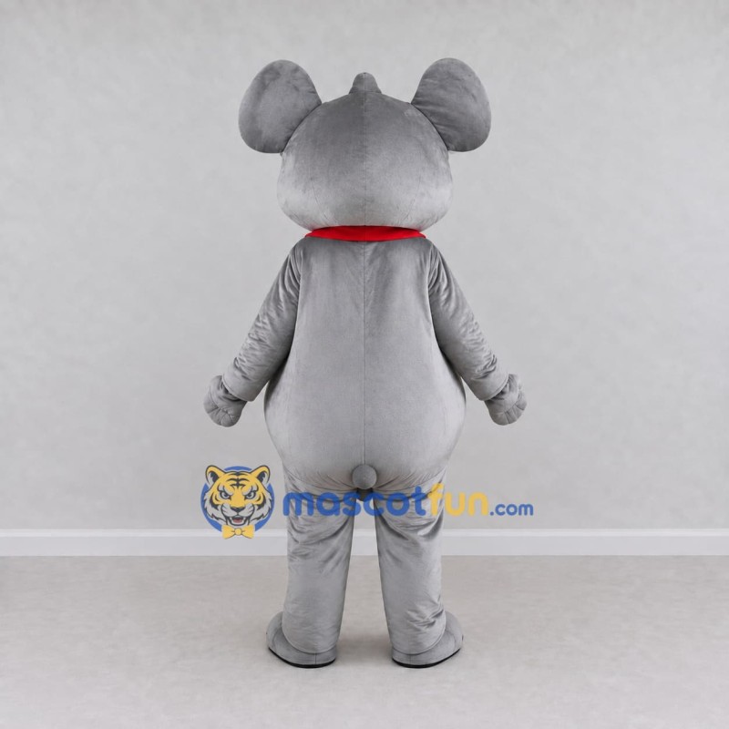 Custom Gray and White Koala with a Red Bow Tie Mascot Costume Adult Full Body Suit for Community Events