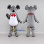 Custom Gray and White Koala with a Red Bow Tie Mascot Costume Adult Full Body Suit for Community Events