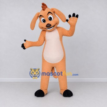 Custom Orange and Cream Dog Mascot Costume Adult Full Body Suit for Community Events Custom Orange and Cream Dog Mascot Costume Adult Full Body Suit for Community Events