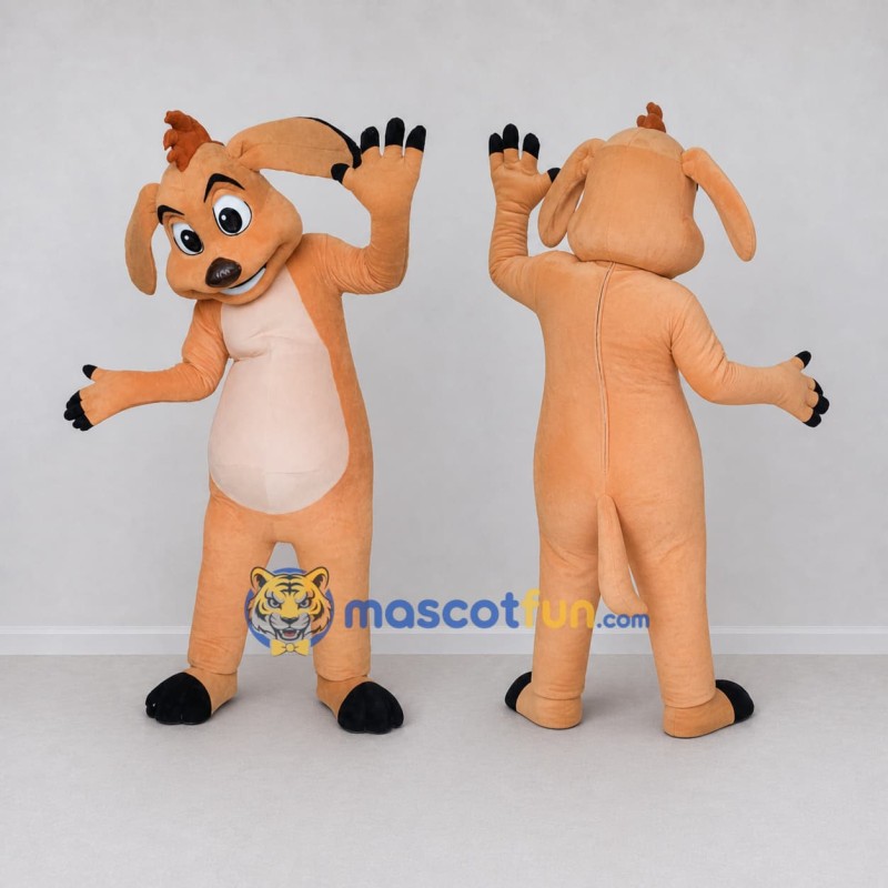Custom Orange and Cream Dog Mascot Costume Adult Full Body Suit for Community Events Custom Orange and Cream Dog Mascot Costume Adult Full Body Suit for Community Events