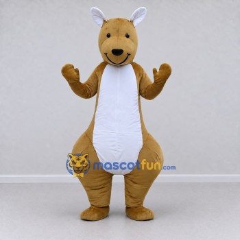 Custom Brown and White Kangaroo Mascot Costume Adult Full Body Suit for Wildlife Events