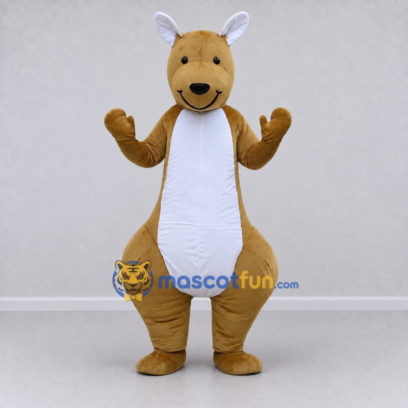 Custom Brown and White Kangaroo Mascot Costume Adult Full Body Suit for Wildlife Events Custom Brown and White Kangaroo Mascot Costume Adult Full Body Suit for Wildlife Events