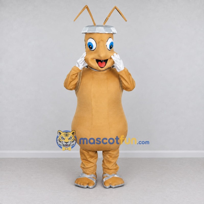 Custom Golden Yellow and Silver Antenna Fantasy Character Mascot Costume Adult Full Body Suit for Theme Parties Custom Golden Yellow and Silver Antenna Fantasy Character Mascot Costume Adult Full Body Suit for Theme Parties