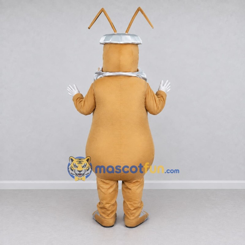 Custom Golden Yellow and Silver Antenna Fantasy Character Mascot Costume Adult Full Body Suit for Theme Parties Custom Golden Yellow and Silver Antenna Fantasy Character Mascot Costume Adult Full Body Suit for Theme Parties