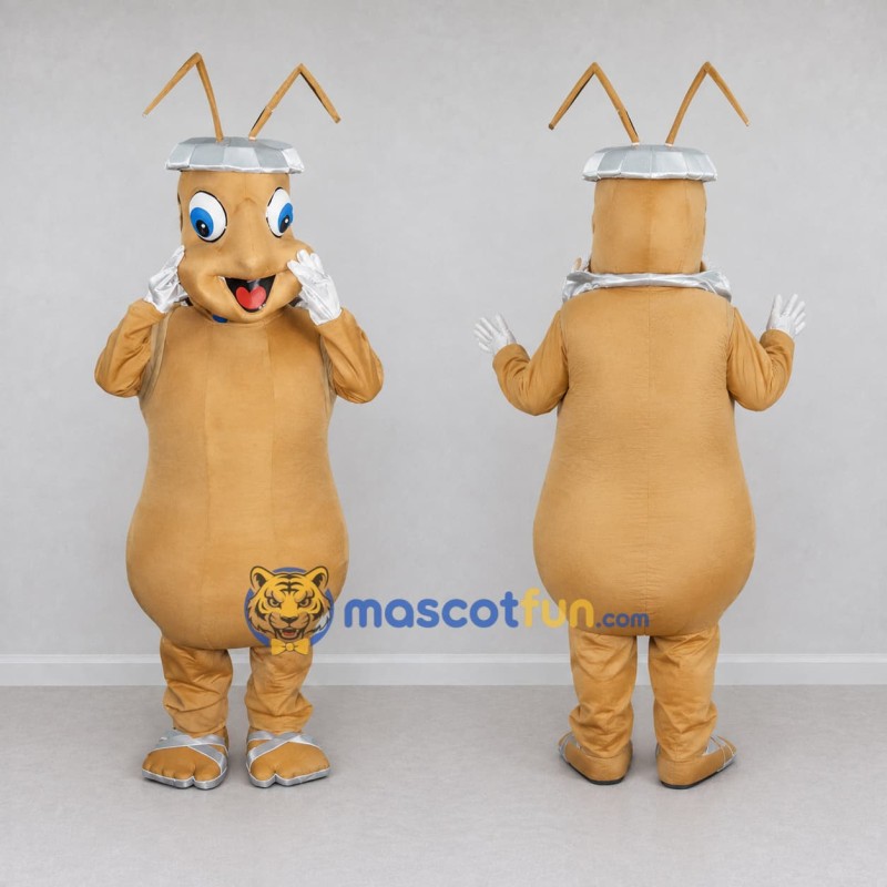 Custom Golden Yellow and Silver Antenna Fantasy Character Mascot Costume Adult Full Body Suit for Theme Parties Custom Golden Yellow and Silver Antenna Fantasy Character Mascot Costume Adult Full Body Suit for Theme Parties