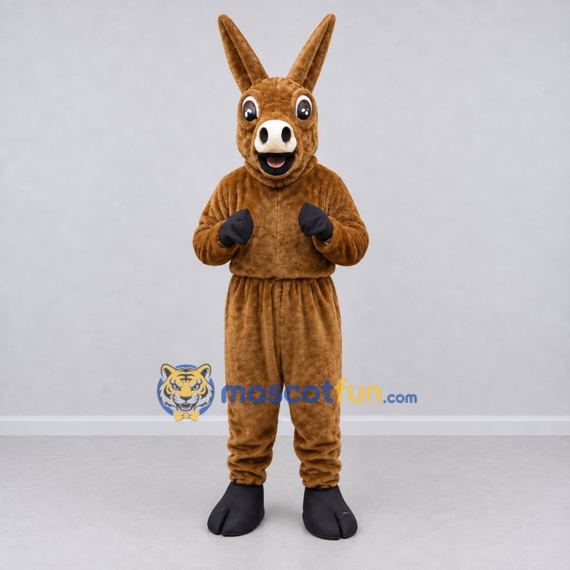 Custom Brown and Black Donkey Mascot Costume Adult Full Body Suit for Farm Events Custom Brown and Black Donkey Mascot Costume Adult Full Body Suit for Farm Events