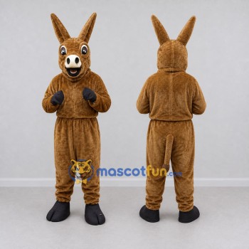 Custom Brown and Black Donkey Mascot Costume Adult Full Body Suit for Farm Events