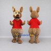 Custom Tan and Red Kangaroo Character in a T-Shirt Mascot Costume Adult Full Body Suit for Wildlife Events Custom Tan and Red Kangaroo Character in a T-Shirt Mascot Costume Adult Full Body Suit for Wildlife Events