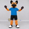 Custom Orange and Blue Dog in Sportswear Mascot Costume Adult Full Body Suit for Sports Events Custom Orange and Blue Dog in Sportswear Mascot Costume Adult Full Body Suit for Sports Events