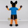 Custom Orange and Blue Dog in Sportswear Mascot Costume Adult Full Body Suit for Sports Events Custom Orange and Blue Dog in Sportswear Mascot Costume Adult Full Body Suit for Sports Events