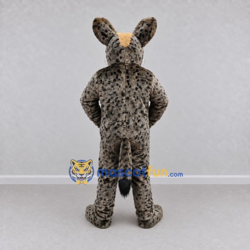 Custom Brown and Black Spotted Canine Character Mascot Costume Adult Full Body Suit for Wildlife Events Custom Brown and Black Spotted Canine Character Mascot Costume Adult Full Body Suit for Wildlife Events