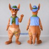 Custom Orange and Blue Kangaroo in a Hat and Vest Mascot Costume Adult Full Body Suit for Outdoor Events Custom Orange and Blue Kangaroo in a Hat and Vest Mascot Costume Adult Full Body Suit for Outdoor Events