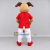 Custom Tan and Red Dog in Sportswear Mascot Costume Adult Full Body Suit for Sports Events