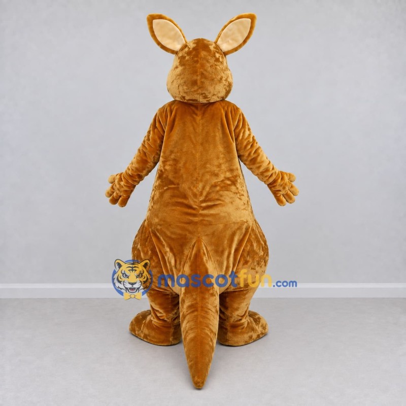 Custom Golden Brown and Cream Kangaroo Mascot Costume Adult Full Body Suit for Wildlife Events